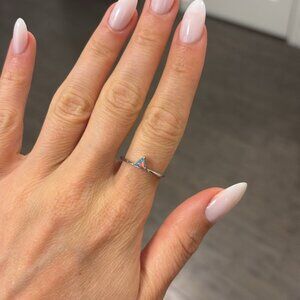 The Ina Sz 7 Sterling silver opal triangle ring